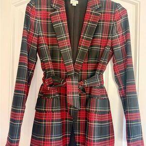 Cremieux Plaid Red & Black Women's Blazer
